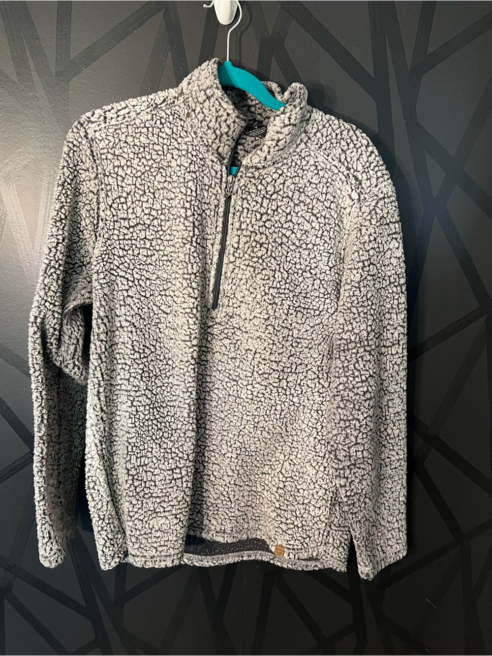 Grey Sherpa Quarter-Zip Pullover Sweater